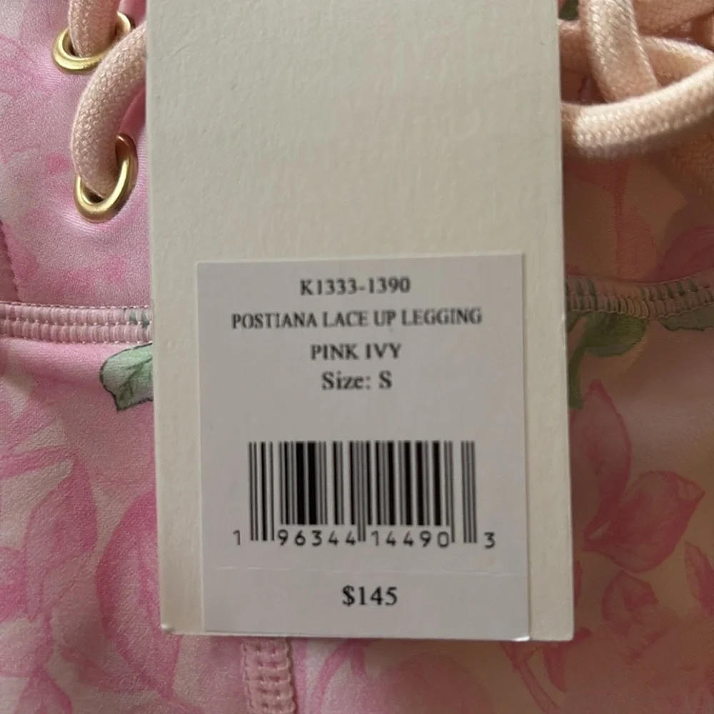 LoveShackFancy Postiana Lace Up Legging in Pink Ivy NWT Size S